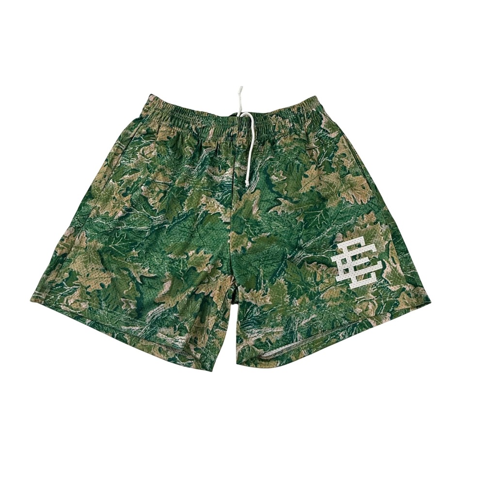 Eric Emanuel Basic Short Green Leaf Camo Mesh Basketball Shorts Mens Medium